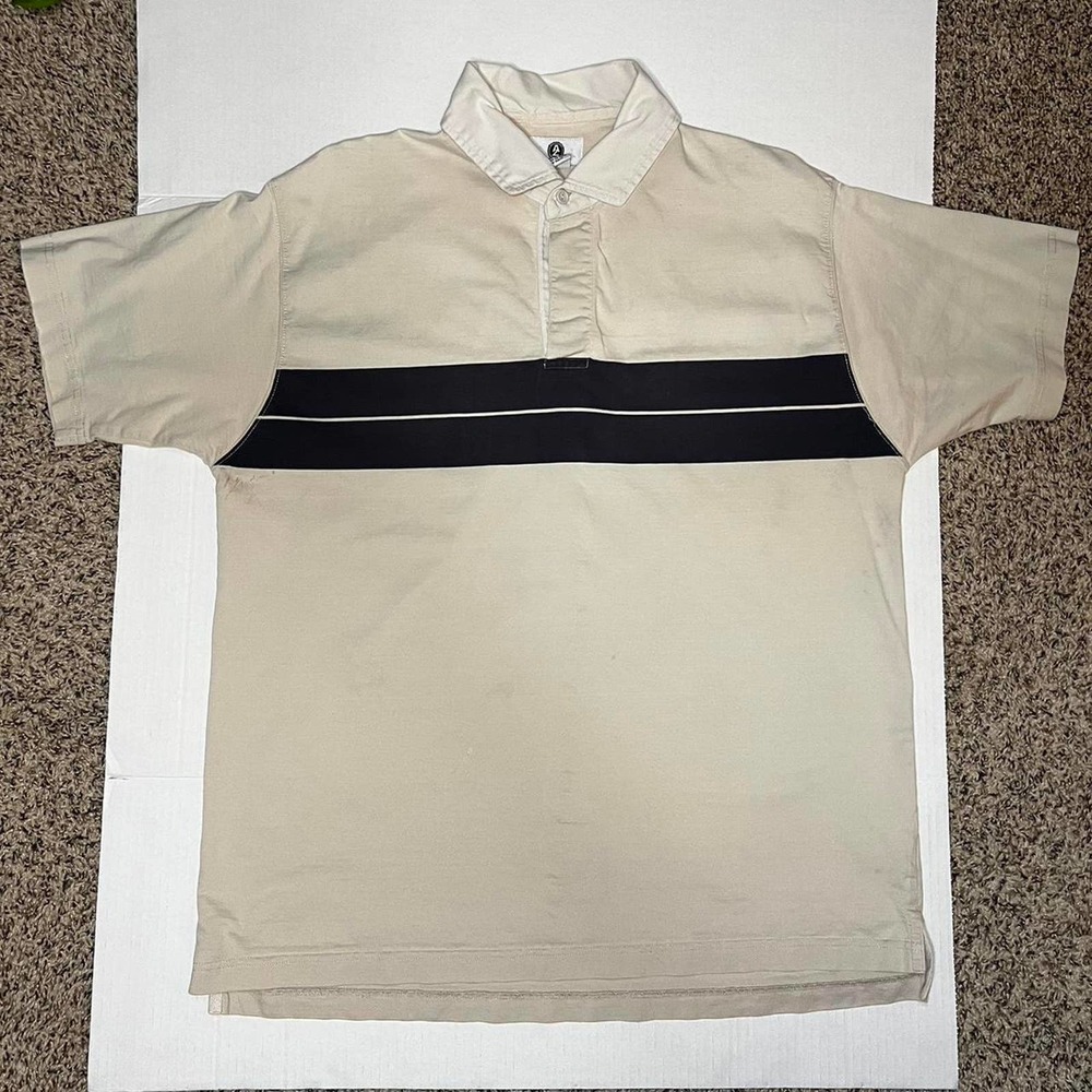Arizona Jean Co. Vintage Polo Cream/Navy Large - Picture 2 of 8